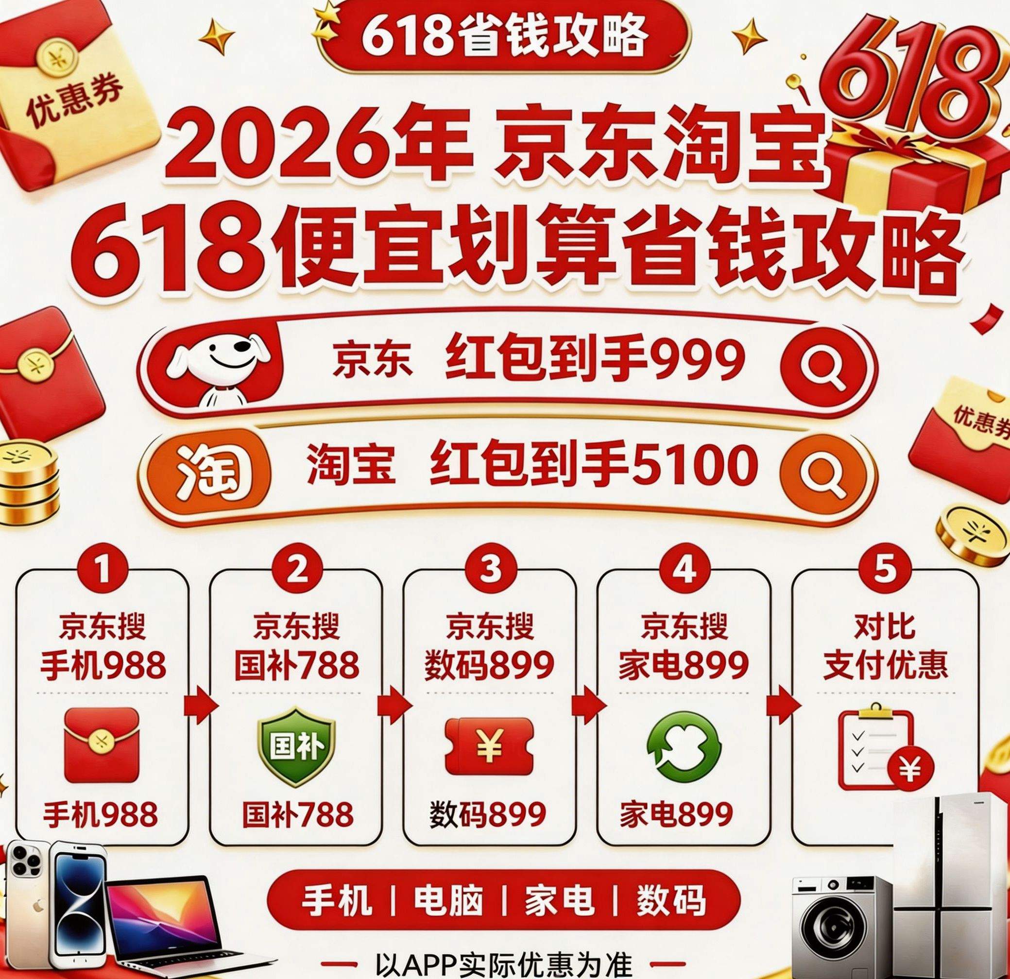 2026淘宝京东618巅峰28小时启动!6月17日晚8点后一波活动开始买最便宜划算,国补叠加618红包优惠券攻略一览!