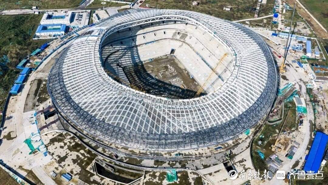 6万座看台吊装完成,济南黄河体育中心足球场突破关键节点
