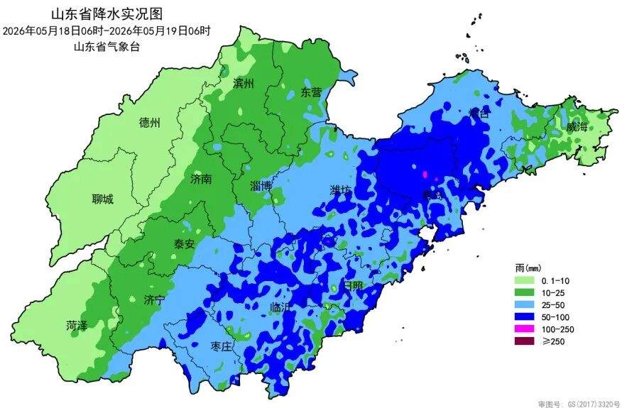 19—20日山东省仍有降雨天气 海上风力较大 请注意防范