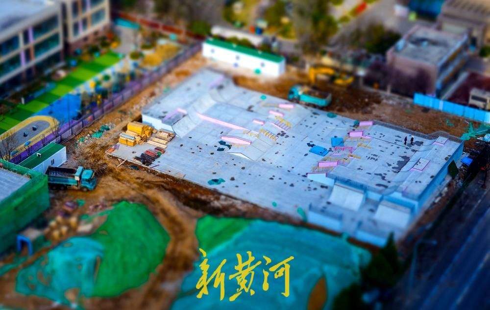 济南西客站片区闲置地块建公园，滑板赛道初具规模