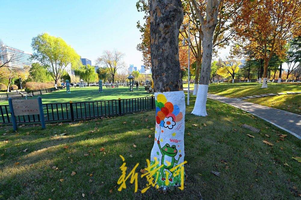 “熊猫爬树”“青蛙放气球”……济南奥体中心巧绘冬日树景