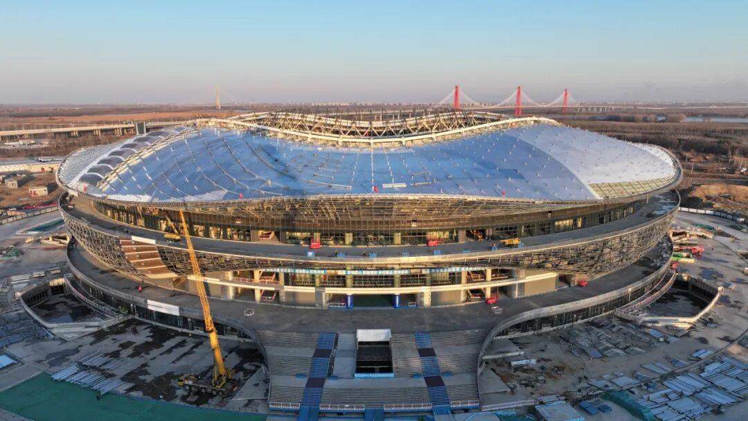 项目强省会｜“天空骨架”到位！济南黄河体育中心足球场完成轮辐式索桁架体系吊装