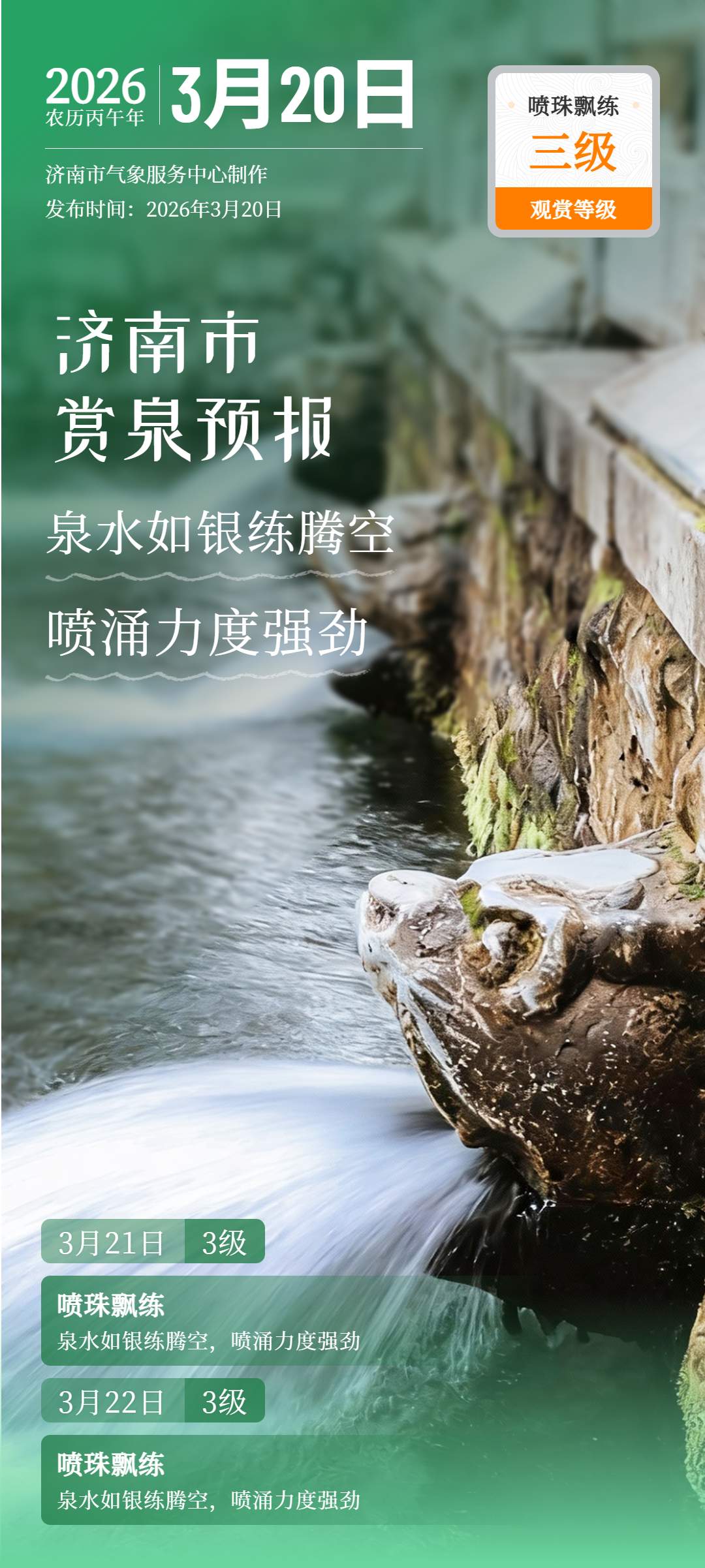 周末来济南看花赏泉，赏泉和花粉预报来了