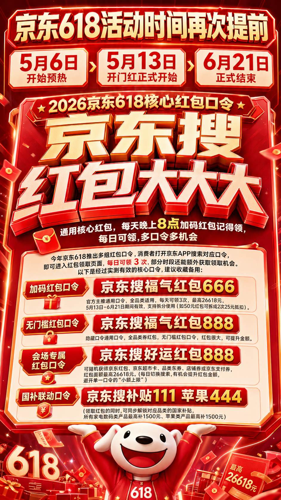 2026年京东618活动完整攻略什么时候开始时间表、红包口令、国补入口、最佳购买时机、叠加优惠方法一次讲清