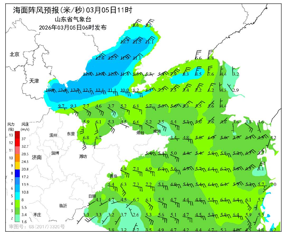 山东冷空气携小雨雪来袭，最低气温-5℃左右