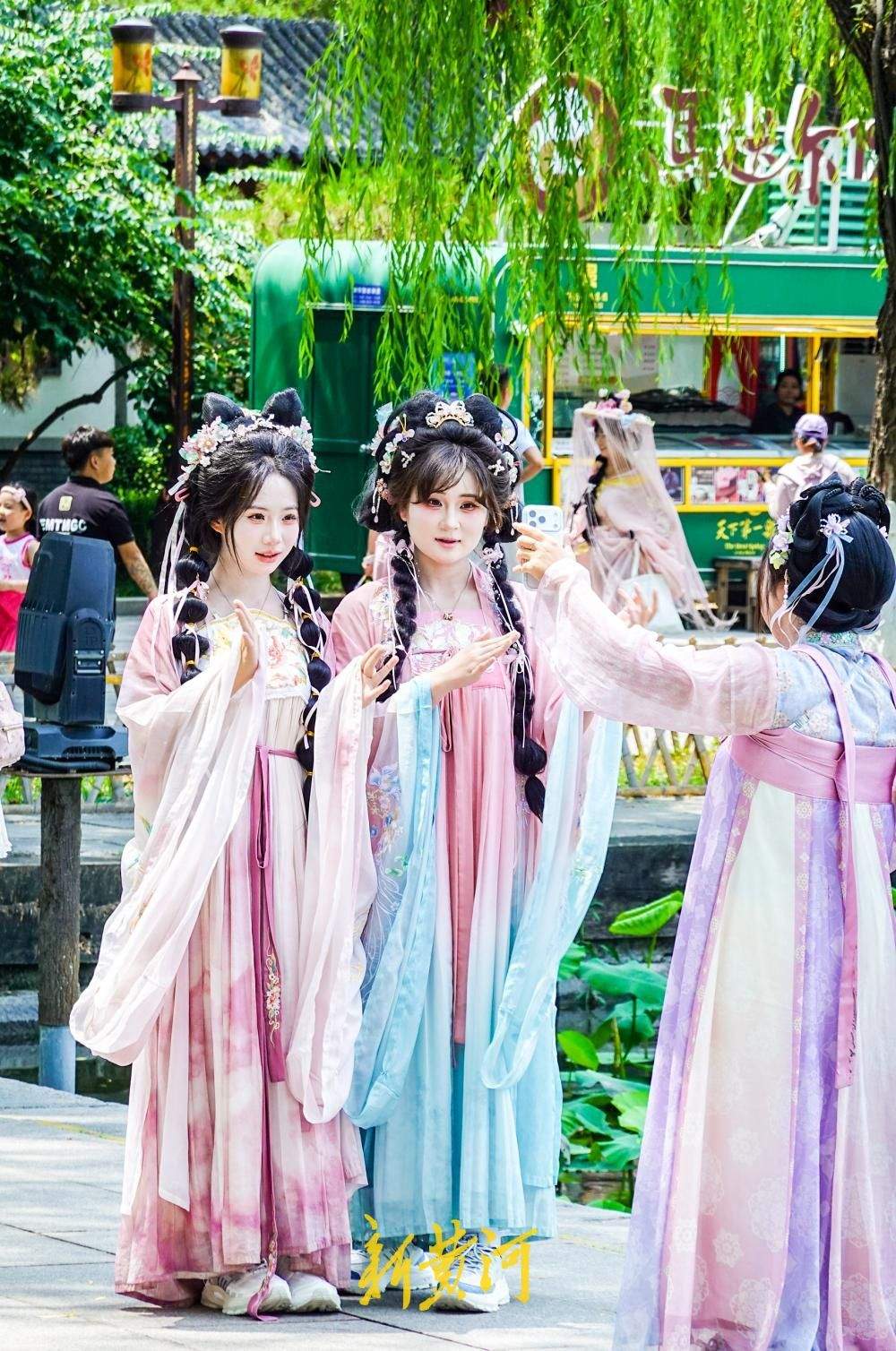 大明湖畔荷花竞相绽放,变身网红打卡点