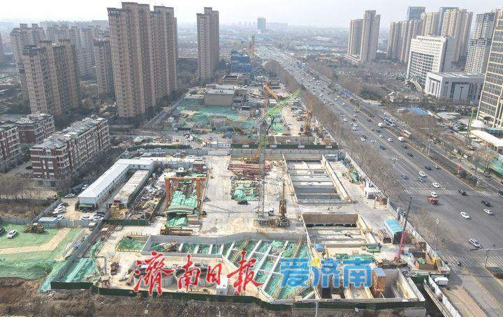 不断刷新“进度条” 济南轨道交通4号线腊山河西站主体结构封顶