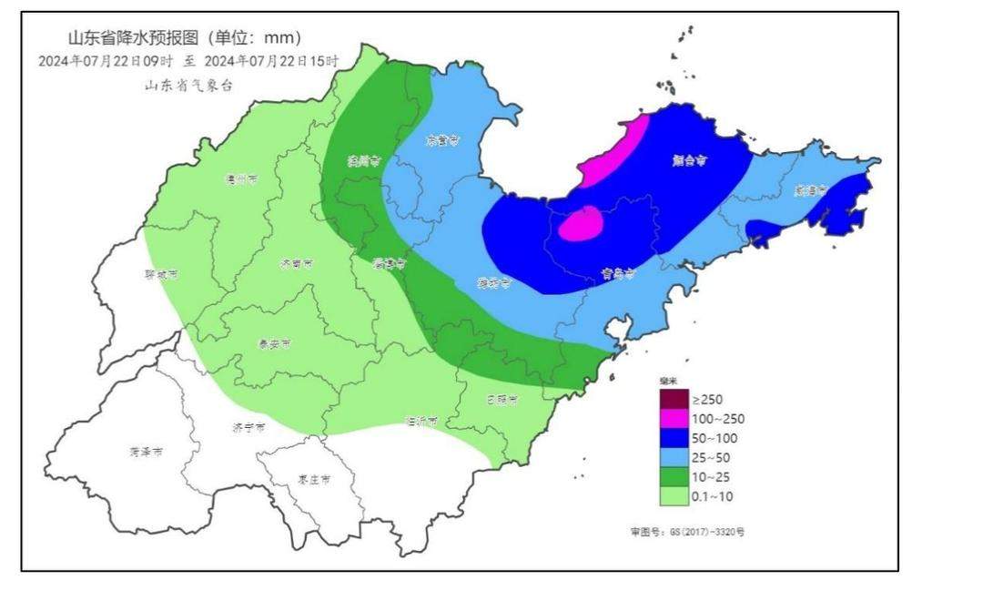 山东省气象台发布短时临近预报: 未来6小时中北部有强降水