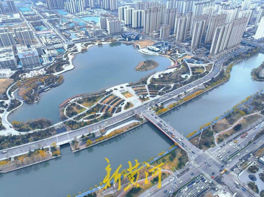 云锦湖与小清河牵手绘就济南冬日胜景