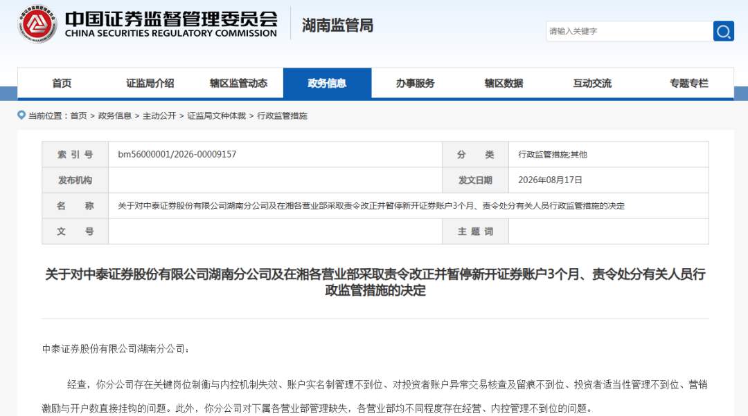 合规风险全面爆发，中泰证券这是怎么了？