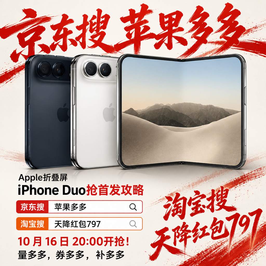 iPhone Duo 首发撞上双 11？京东搜【苹果多多】预约锁首发资格，手把手教你把抢到首发且把价打到最低