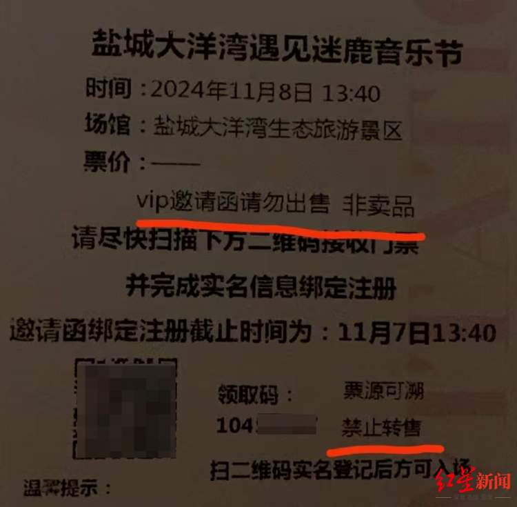 520元音乐节门票50元即可得？有“黄牛”用赠票点烟，当地回应