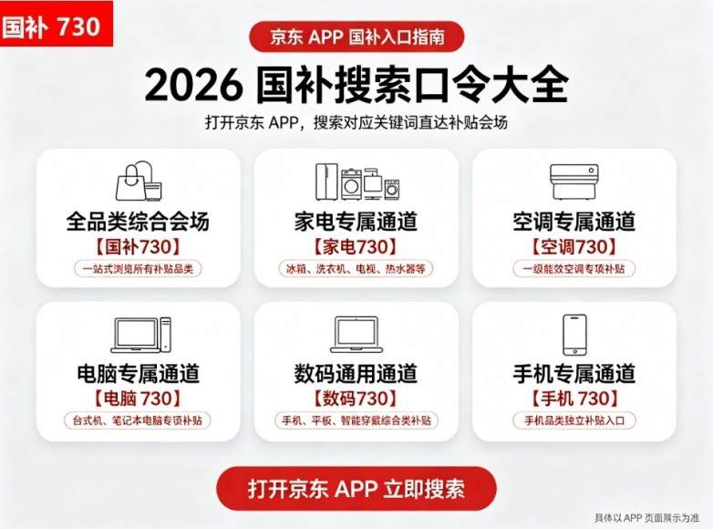 换新抓紧第三批国补！第三批625亿国补额度即将耗尽，京东搜【国补730】口令直达会场，买手机家电电脑数码空调完整领取实操教程