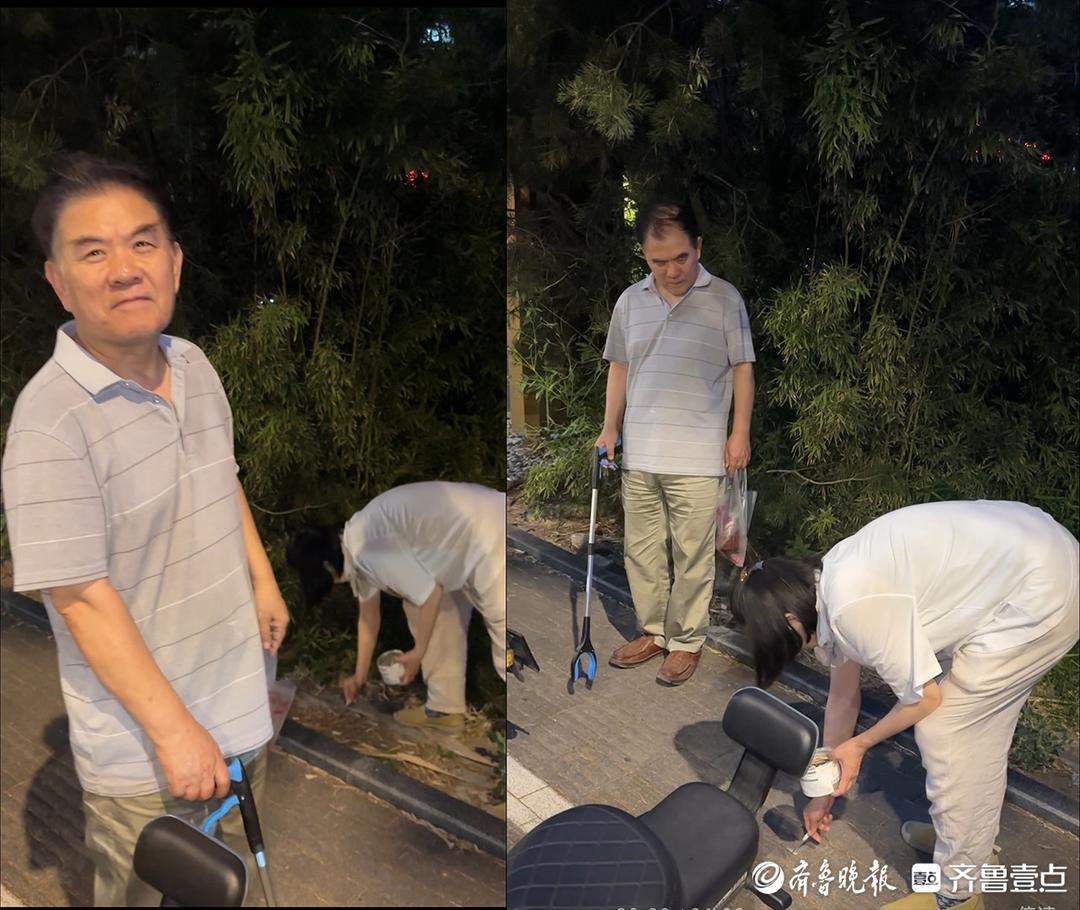 济南退休夫妇街头自发捡拾烟头，视频刷屏，超30万网友点赞