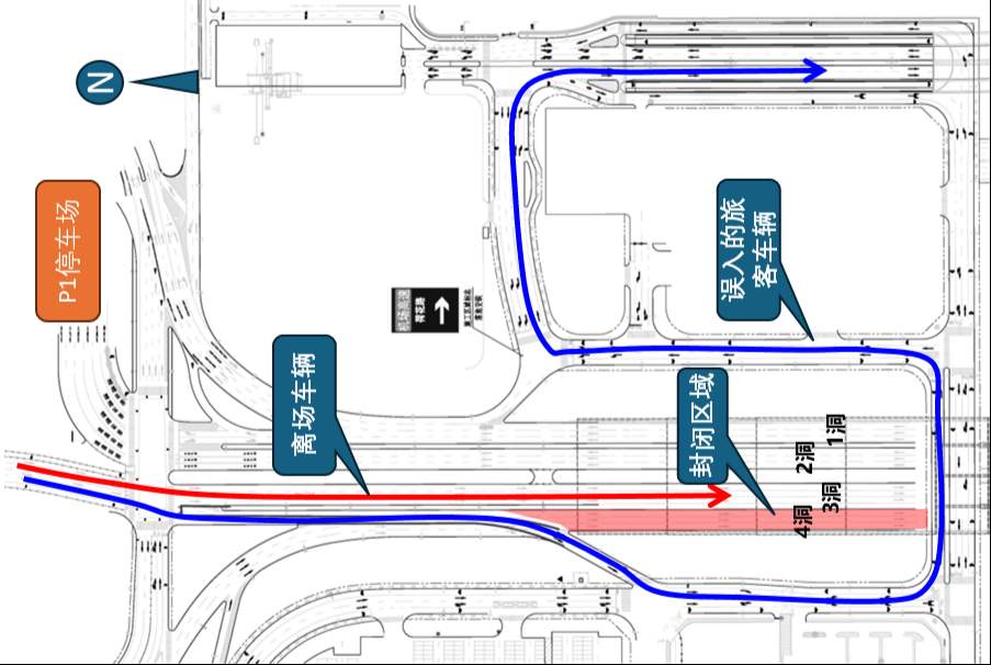注意，本周六起，机场南主进出场路下穿通道依次封闭施工