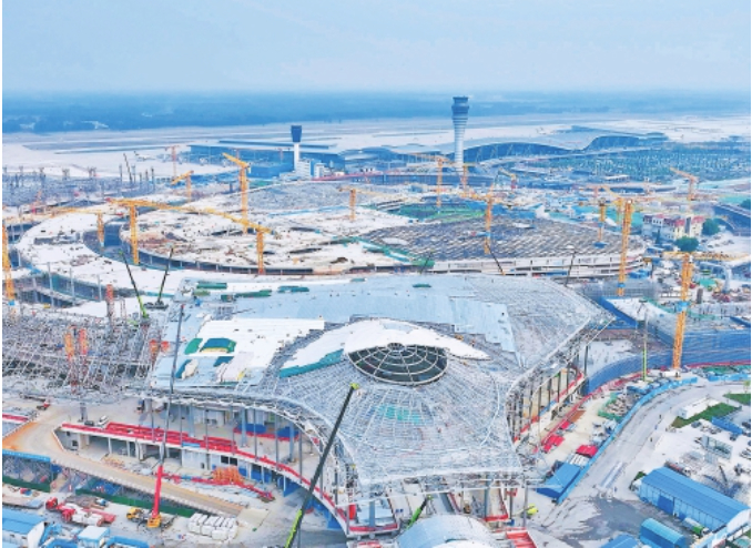 济南机场二期改扩建最新进展：T2航站楼混凝土主体结构已完工