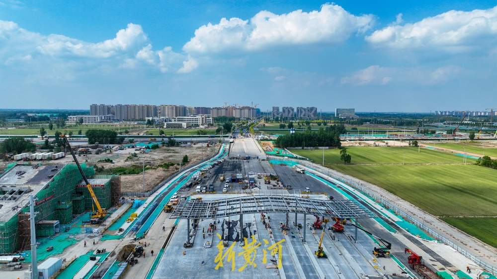 济南济泺路穿黄北延隧道有新进展，北端出入口已初具规模