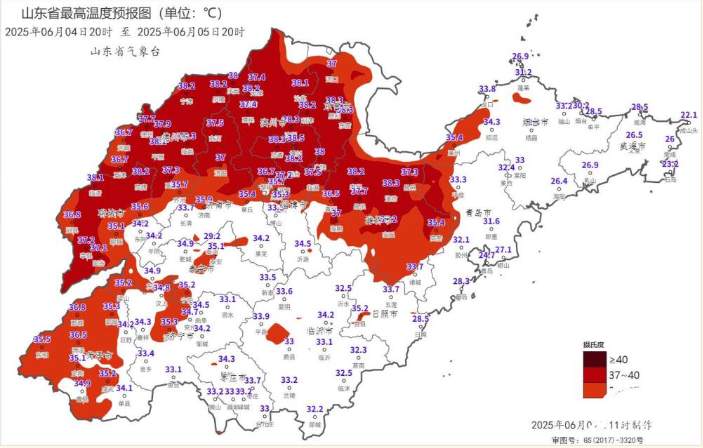 局部39℃！山东发布高温黄色预警，5日至9日将出现高温天气