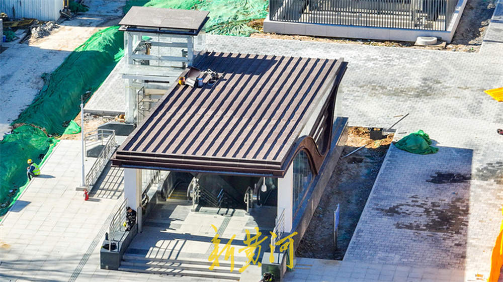 地铁6号线山东大学站亮相，地下车站出入口周边道路逐步恢复