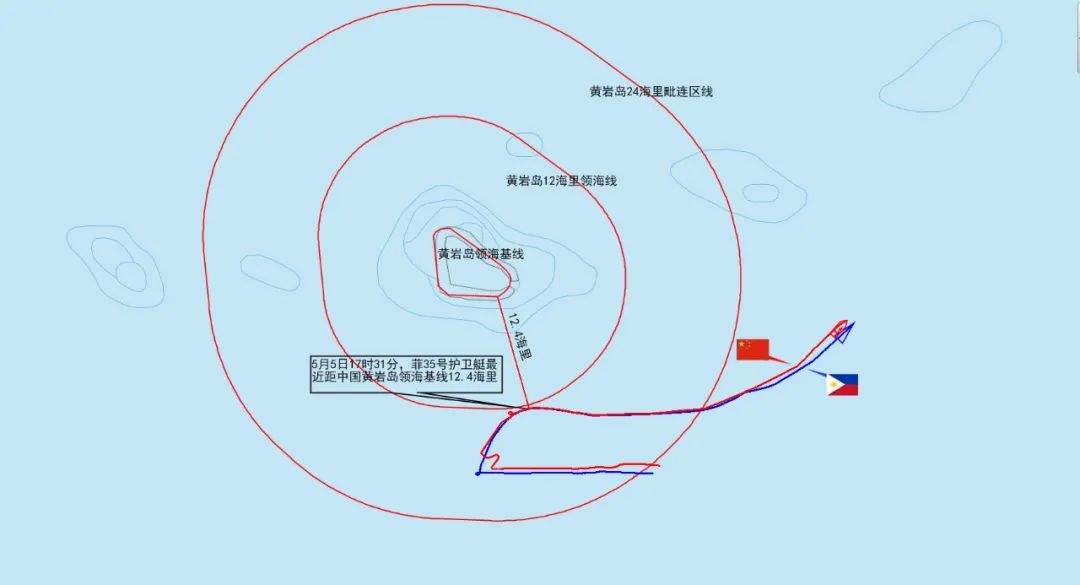 菲护卫艇企图侵闯中国黄岩岛领海，解放军有力有效阻止