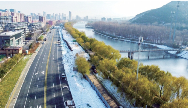 腊山分洪道旁建新路连通齐州路与腊山河西路