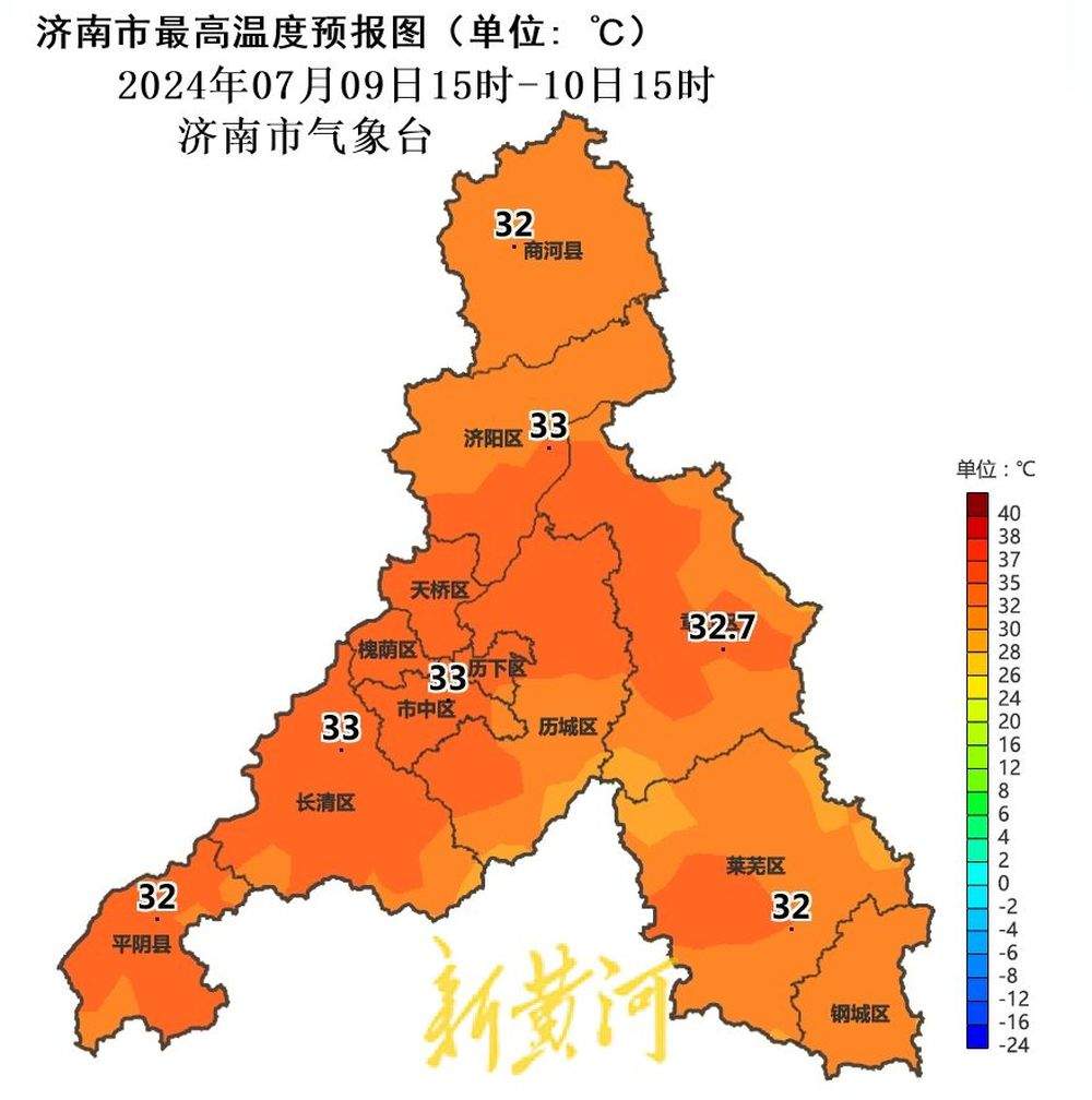 济南未来三天以多云为主，最高气温33℃左右