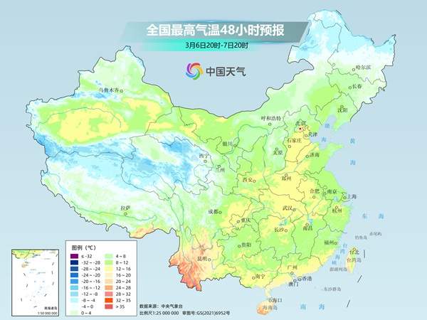 大部南方地区入春，北方多地将刷新今年来气温新高
