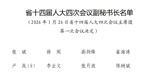 山东省十四届人大四次会议副秘书长名单