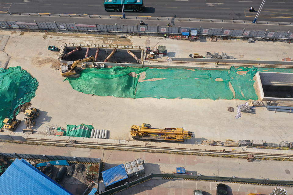 济南地铁4号线省体育中心站主体已完工，施工进入后期