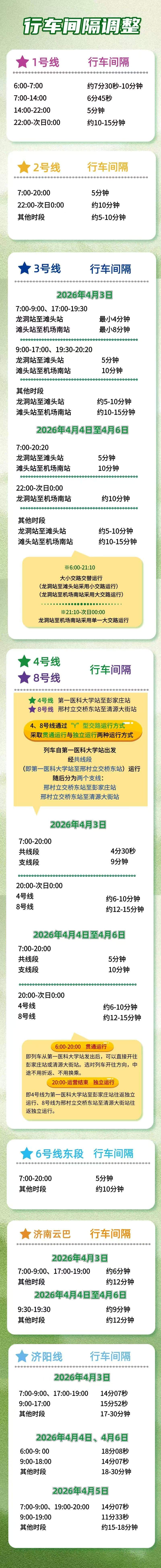 清明假期，济南轨道交通将延时运营