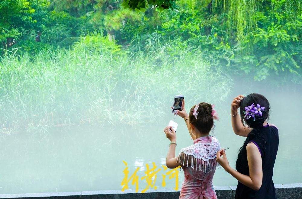一场急雨过后 趵突泉公园泉池现“云雾润蒸”奇观
