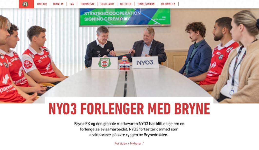 NYO3磷虾油再获挪威甲级联赛球队Bryne FK认可，320余项安全检测定义专业品质