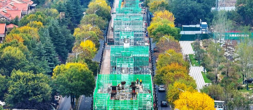 济南低运量轨道交通架梁 高架长龙连通唐冶和孙村