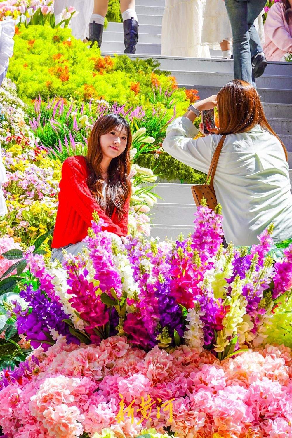 济南老商埠露天楼梯变身“彩虹花海”,网红打卡带动地下商场消费