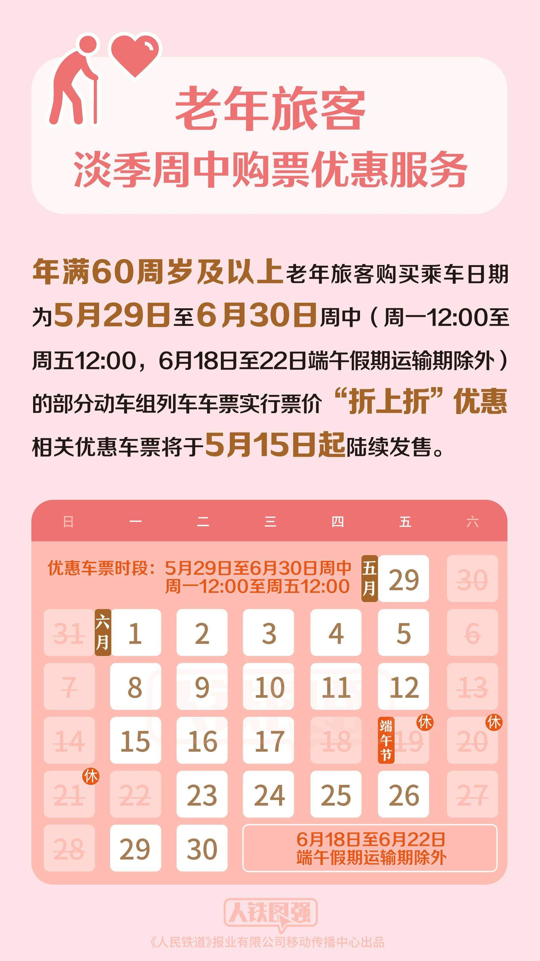 老年旅客购票有优惠 12306“敬”字票今日开售