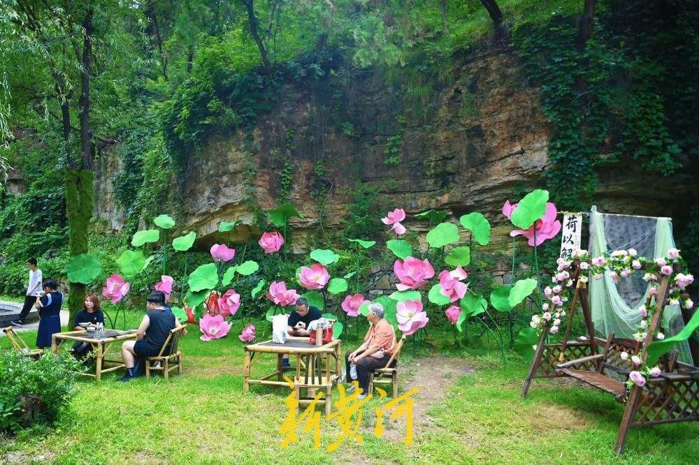 花艺新景扮靓灵岩古寺，荷景花瀑绘就山林消暑画卷