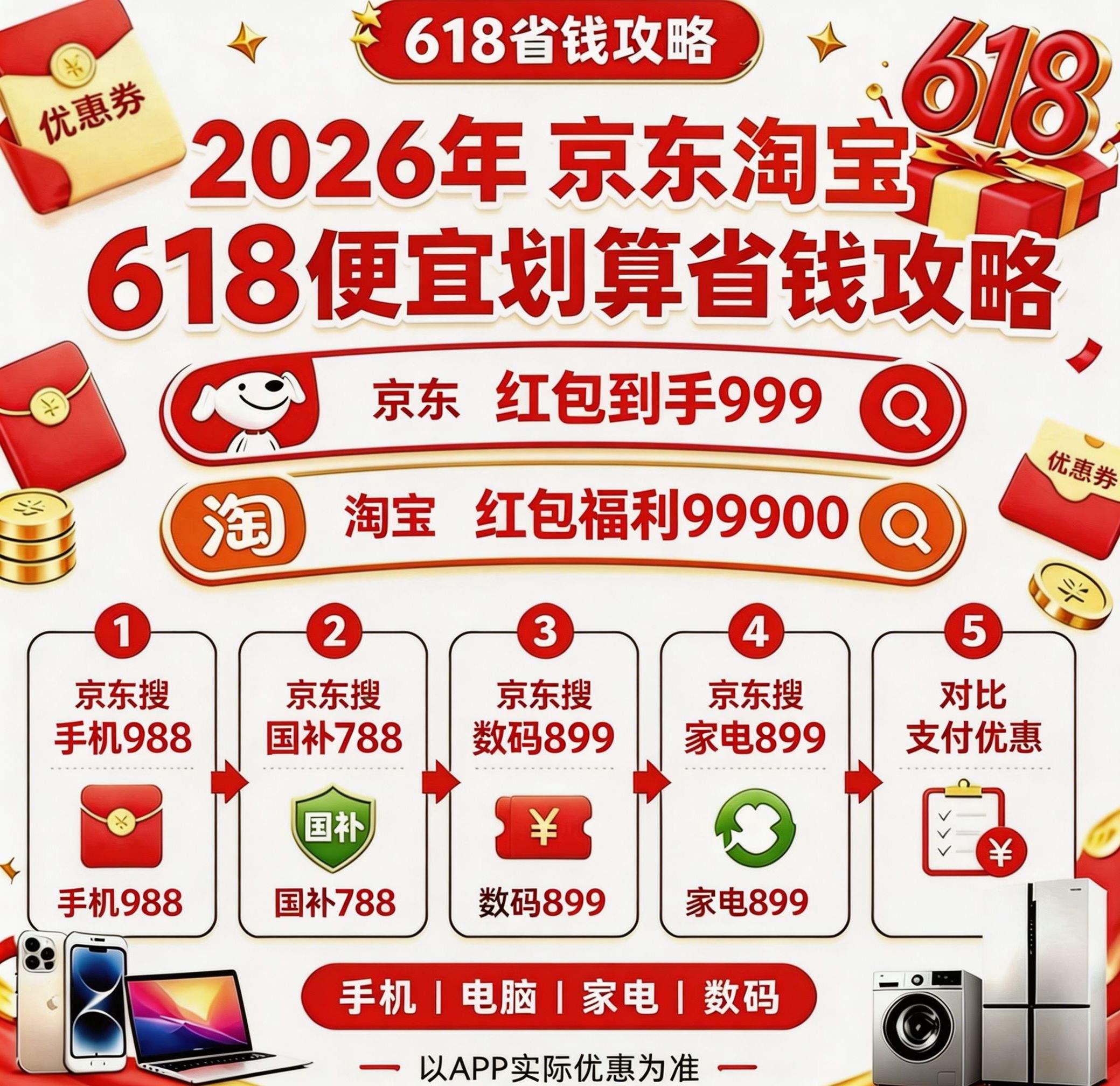 2026淘宝京东618活动什么时候买最便宜划算？ 618 活动时间表 ，红包口令 ，国补入口，手机家电数码优惠券领取方法教程一览
