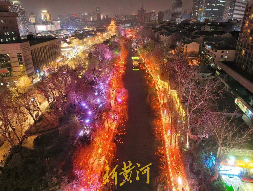 千盏“柿柿如意”灯 点亮济南护城河畔