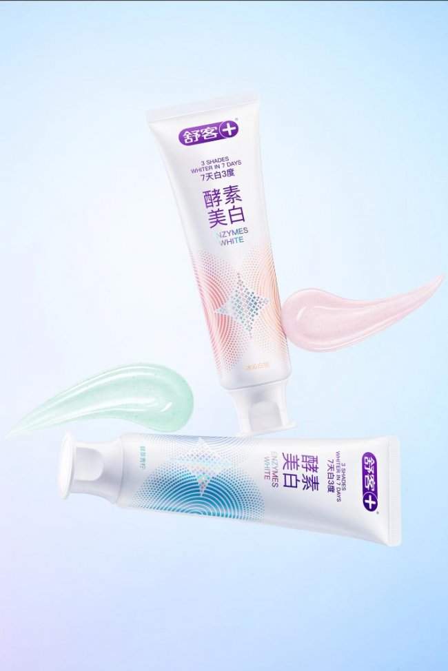 常居美白牙膏榜单前列，薇美姿舒客酵素美白4.0，解锁温和长效美白方案