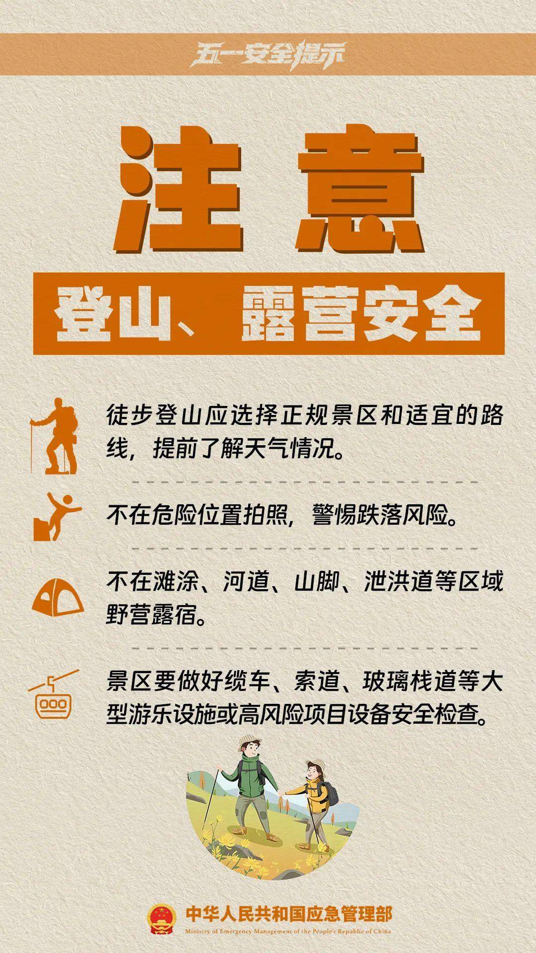 @准备出游的你，应急管理部发布五一假期10项安全提示