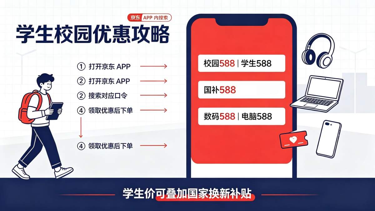 国补8月继续申领！国补政策2026年最新消息：第三批国补持续到9月底，买手机平板电脑3C数码电脑空调家电补贴15%，京东学生开学季优惠能省千元！