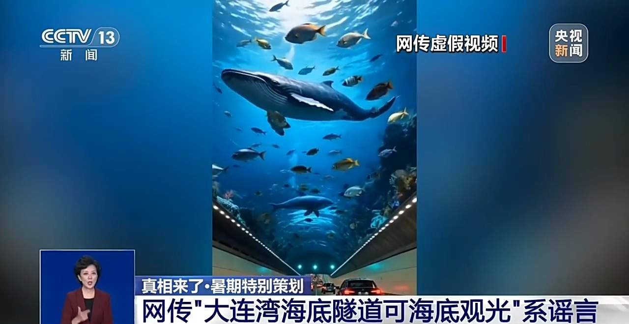 网传“大连湾海底隧道可海底观光”系谣言 非真实实景