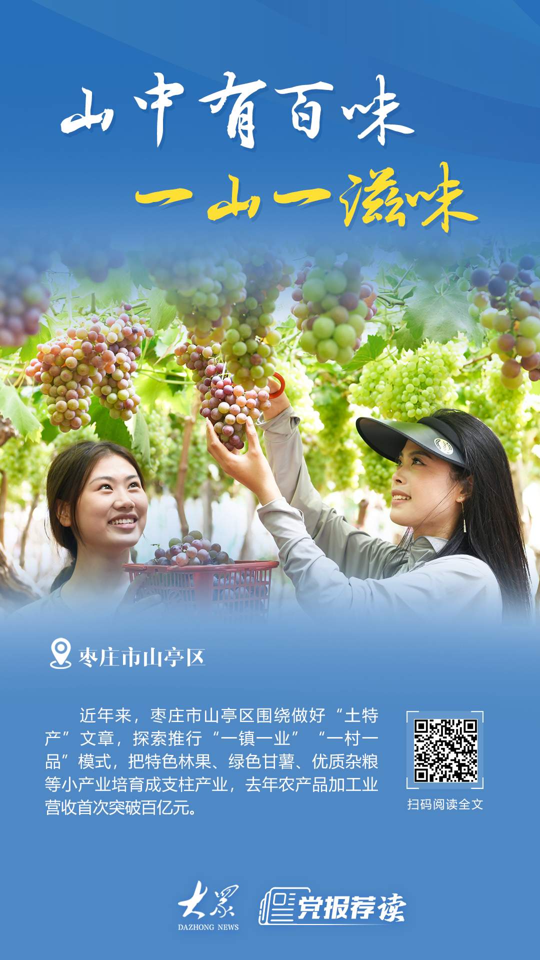 山中有百味，一山一滋味，枣庄山亭土特产“串起”共富梦