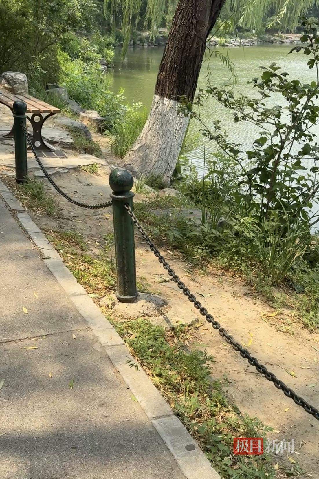 记者实探北大未名湖:部分区域设防护链,保安称取水取土“绝对不允许”