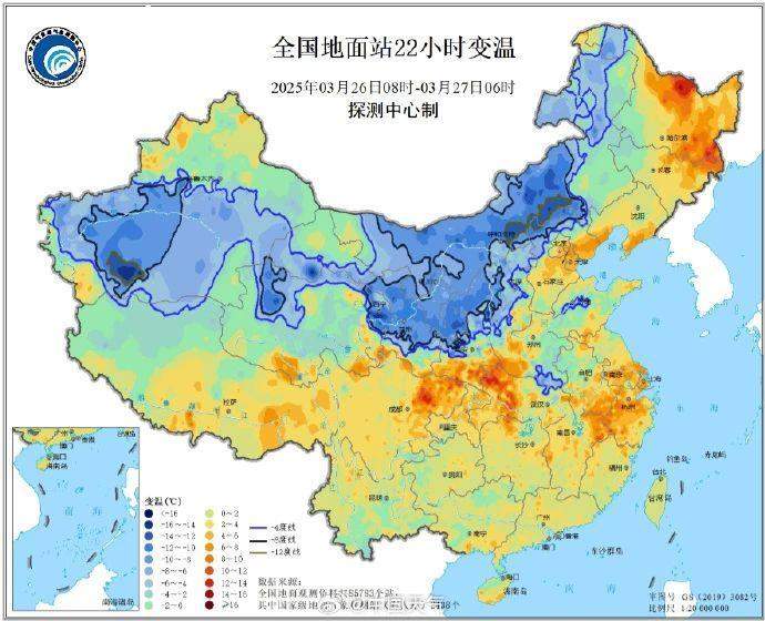 5预警齐发！寒潮雷暴大风沙尘暴来袭！这些地区暴跌近30℃