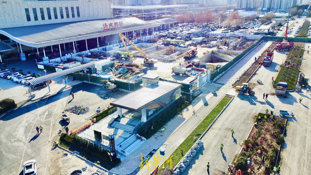 济南地铁4号线“牵手”济南西站 出入口距高铁站不足百米